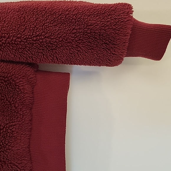 Iris Crop Sherpa Teddy bear bomber Baseball jacket - Small - Picture 9 of 13